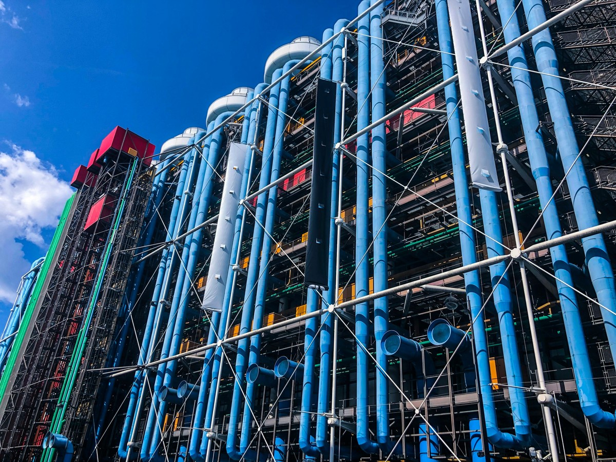 Façade et tubulures du Centre Pompidou à Paris